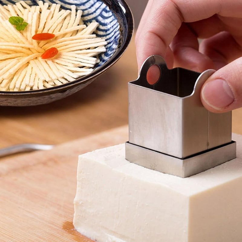 Stainless Steel Tofu Knife Cutter Shredding Press Mold For Fried Tofu Yudofu - Image 4